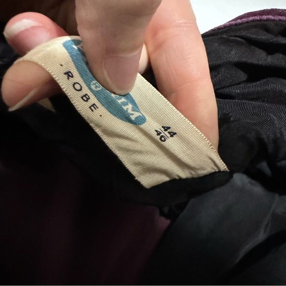 Vintage Pilgrim Purple‎ Corduroy Satin Belted Smocking Jacket Robe Mens Large - Picture 4 of 8